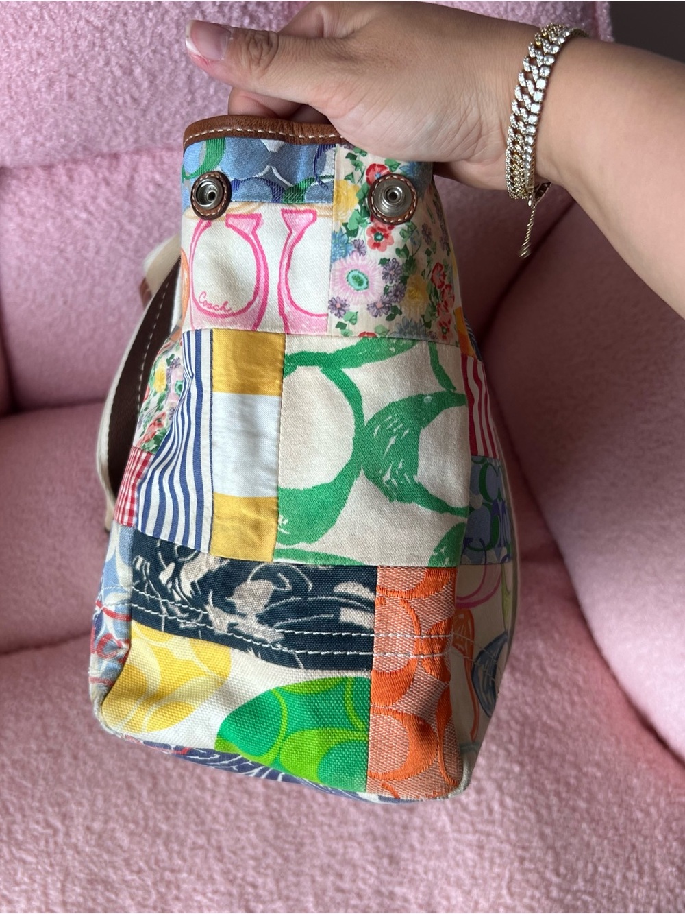Coach Hamptons Weekend Patchwork Vintage Tote Bag - Picture 3 of 9